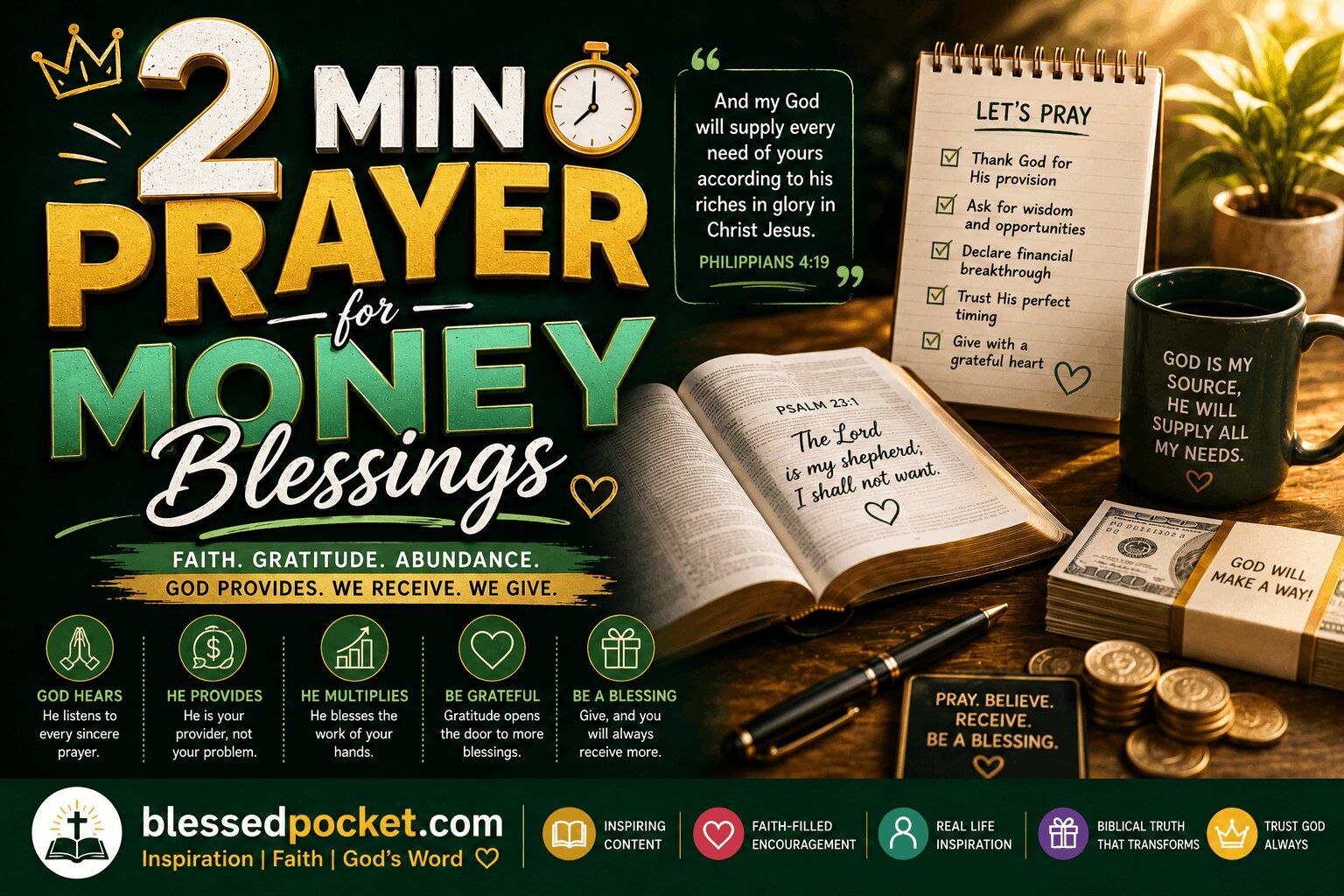 19+ 2 Min Prayers for Money Blessings That Bring Peace, Hope, and God’s Favor