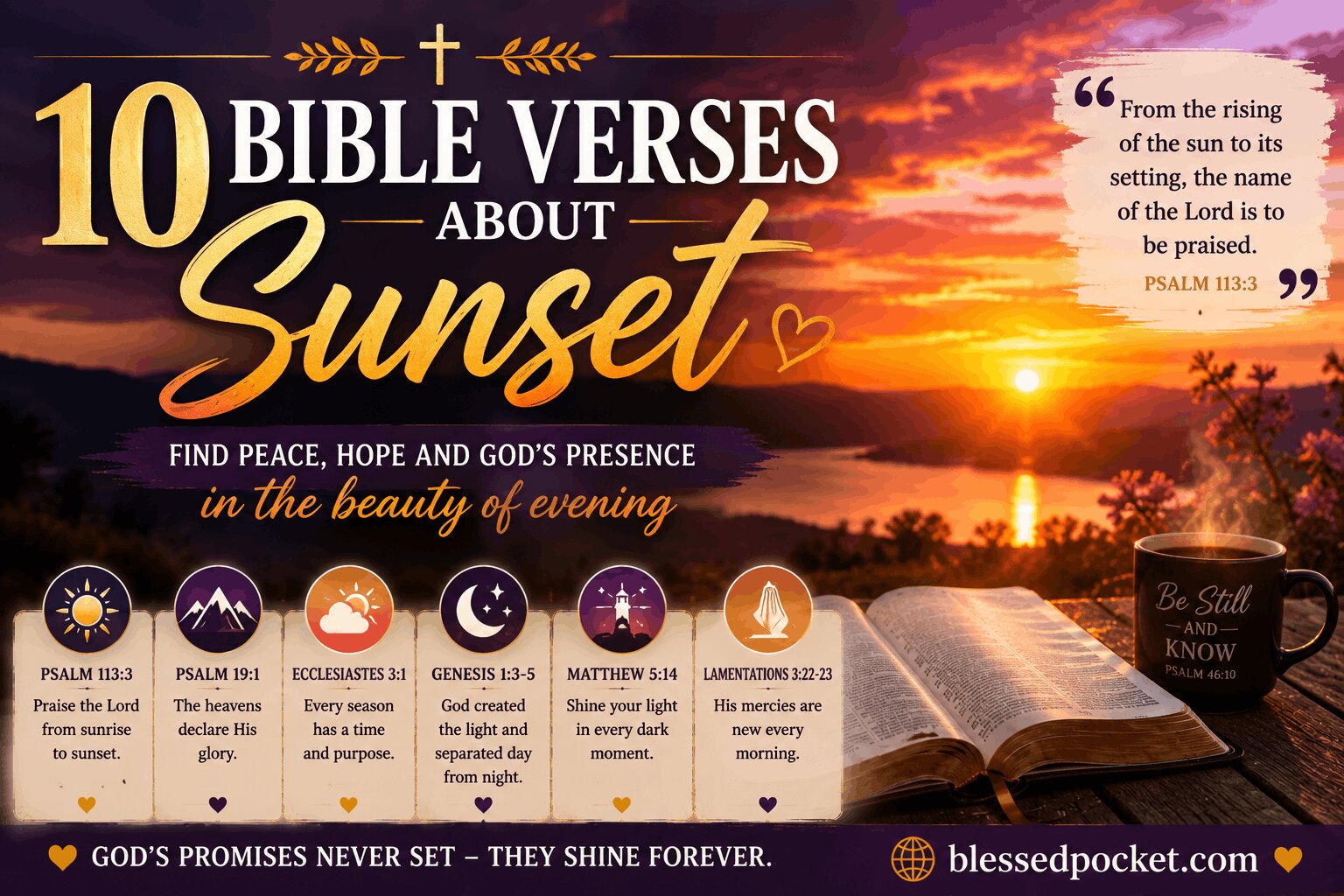 31 Beautiful Bible Verses About Sunset | Evening Verses